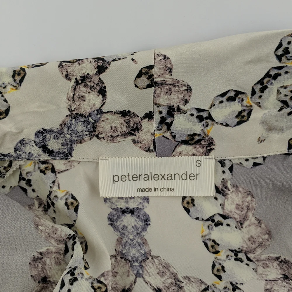 Peter Alexander Dressing Gown Robe Size Small Purple Abstract Pattern Belt - Picture 7 of 9